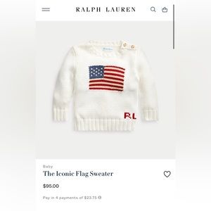 Ralph Lauren Iconic flag sweater size 24 months